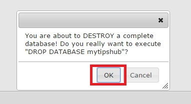 Database Delete Warning