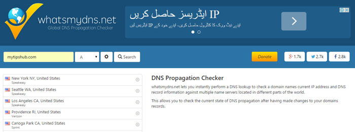 WhatsMyDNS dns propagation checker
