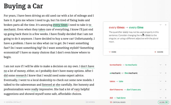 Grammarly review spelling checker