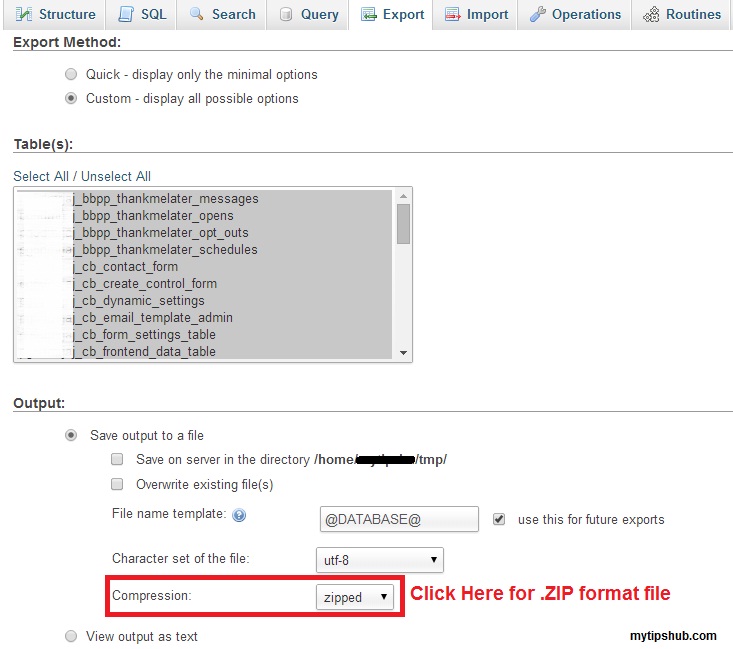 Backup Mysql Zip File