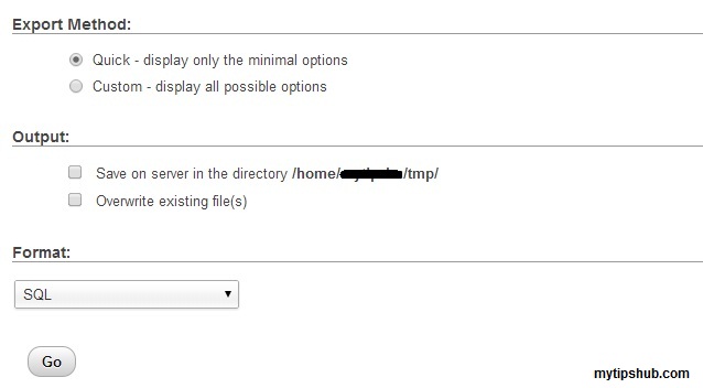 Select Backup Option