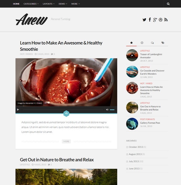 Anew wp theme
