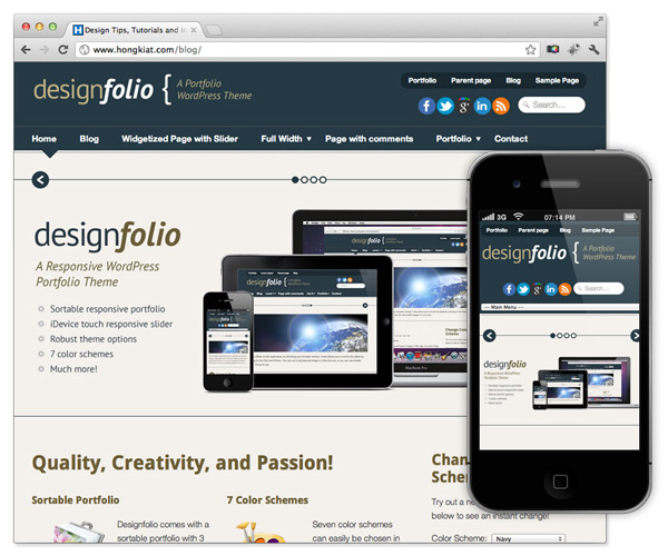 DesignFolio wordpress theme