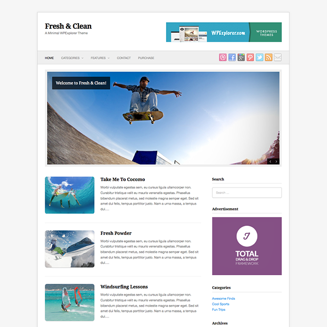 Fresh and Clean wordpress theme