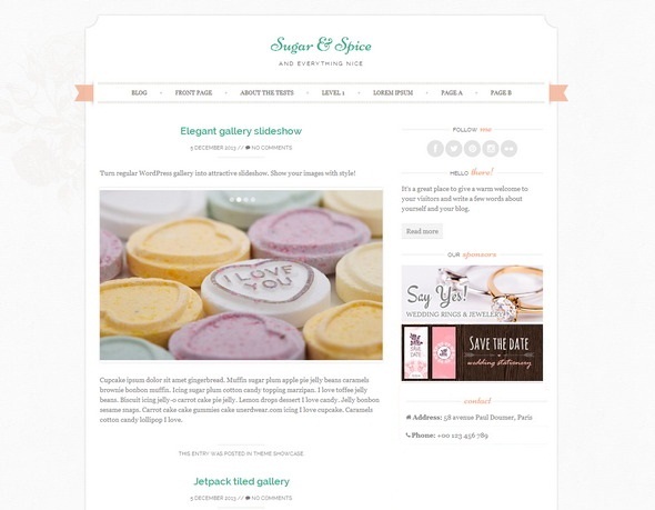 Sugar and Spice WP theme