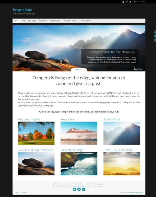 Tempera wordpress theme
