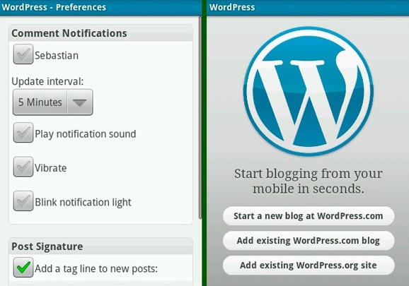 Wordpress blogging apps for android