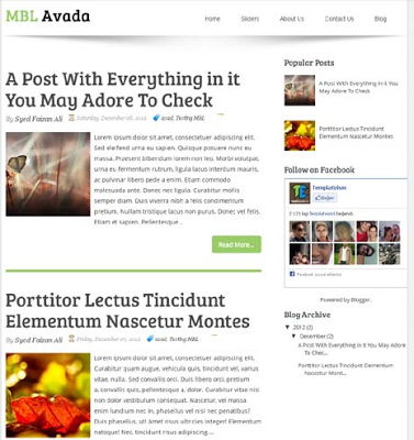Avada Blogger Template