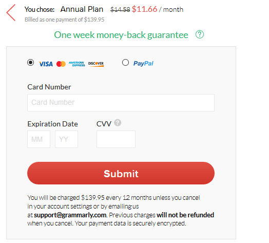 Complete Payment grammarly 60% off 
