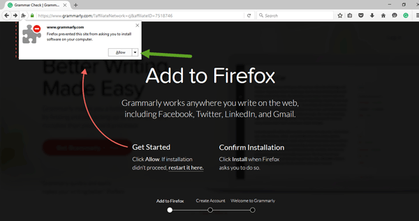 Install Extension - Grammarly Discount
