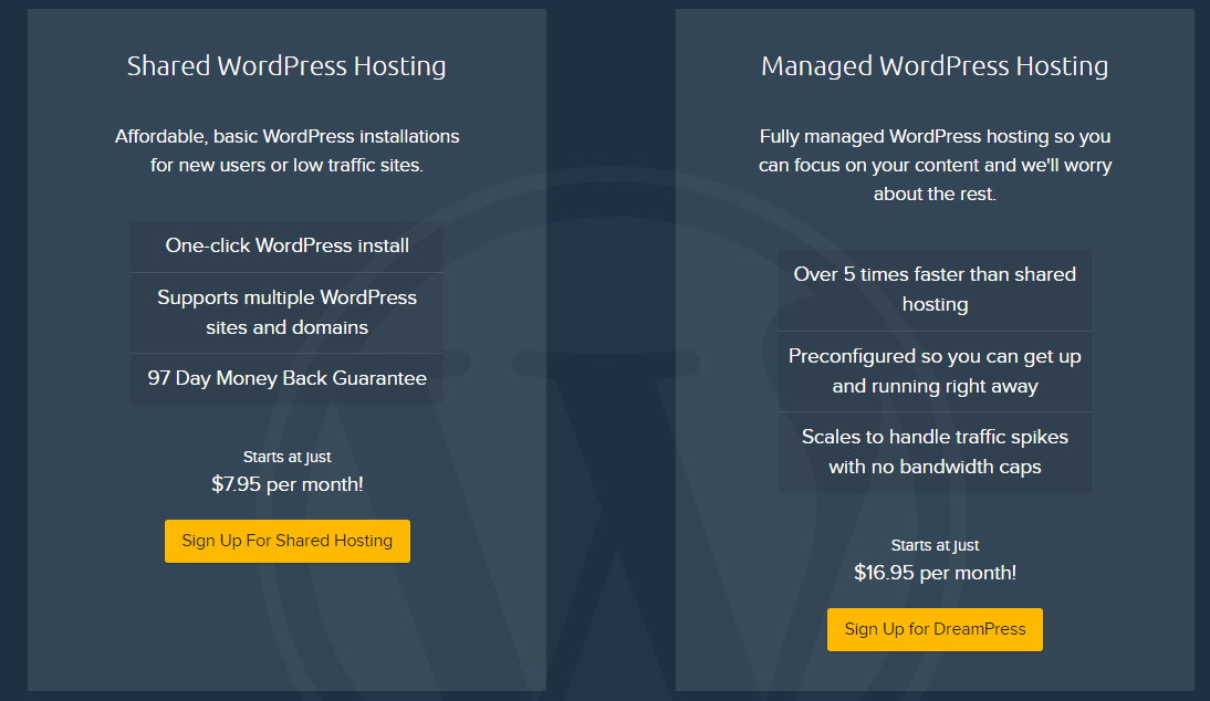DreamHost Managed WordPress Hosting Plans