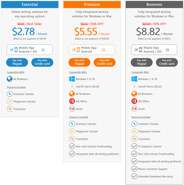 WhiteSmoke Plans Price
